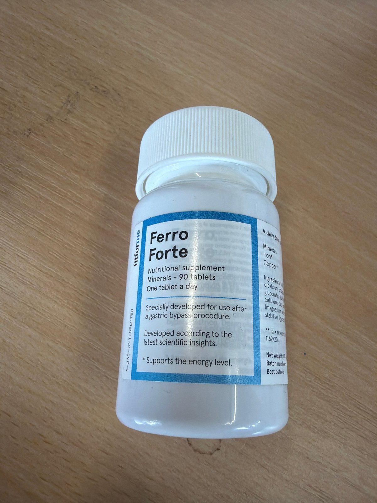 Fitforme Ferro Forte - Mineralen Supplement 90 tabletten, Poeder of Drank, Nieuw, Ophalen of Verzenden, Nvt