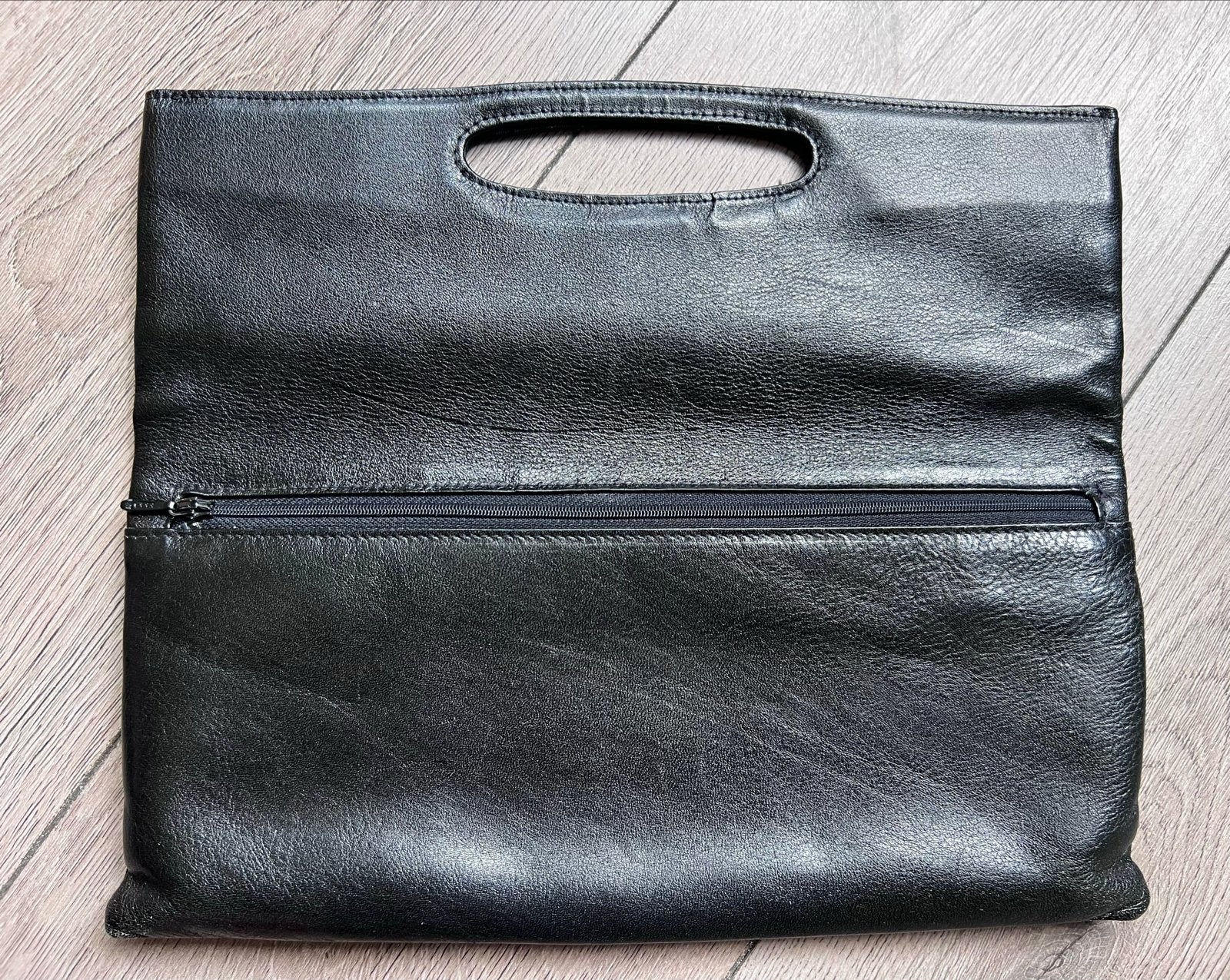 Zwarte leren clutch van Zumpolle, Ophalen of Verzenden, Gebruikt, Zwart, Avondtasje
