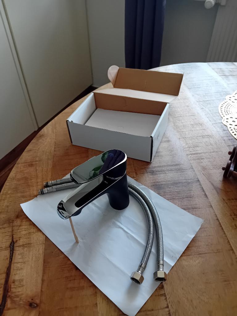Wastafelkraan, Ophalen, Nieuw, Chroom, Wastafel