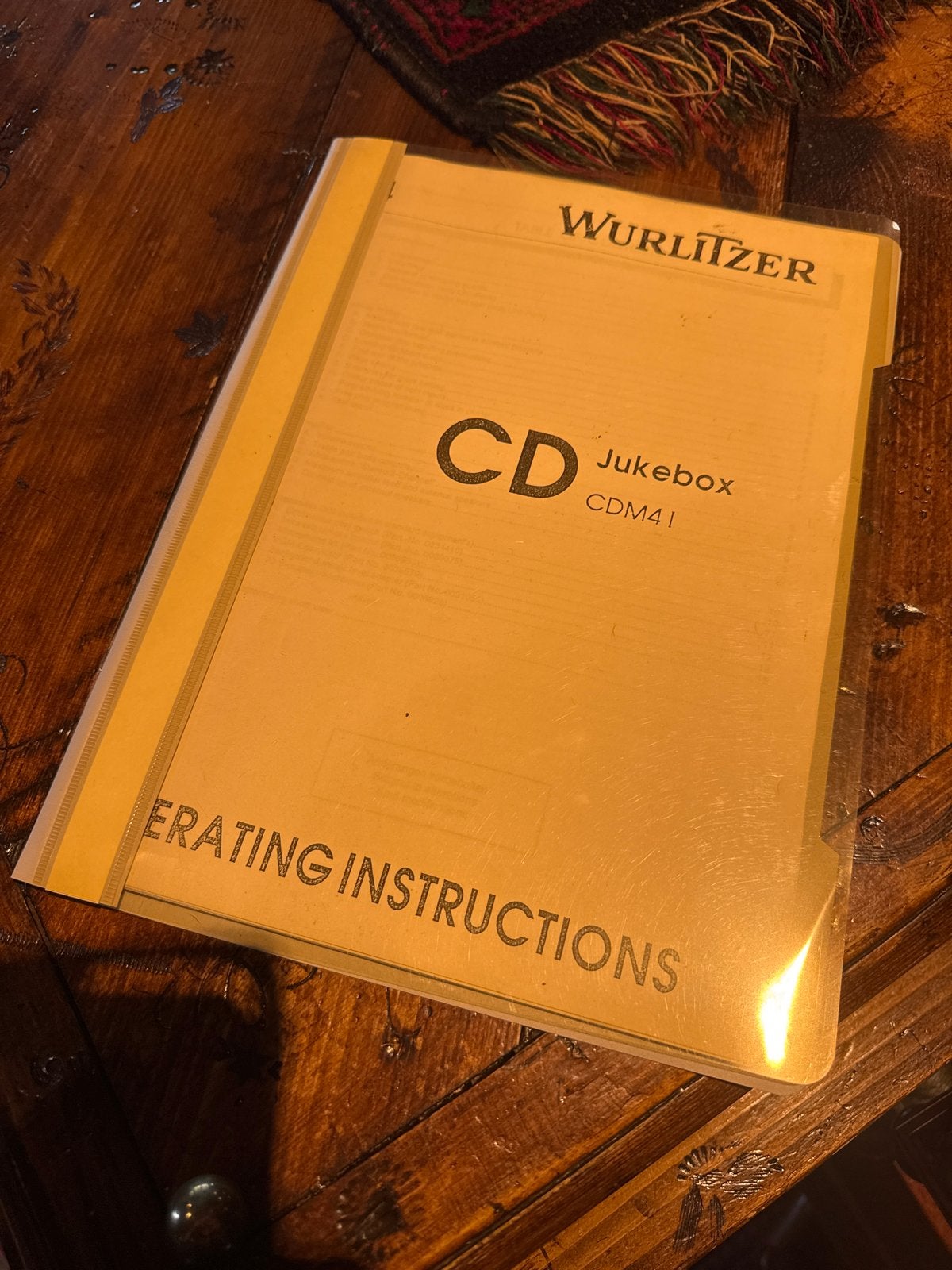 Wurlitzer CD Jukebox CDM41 OMT Instructieboek, Verzamelen, Ophalen, Gebruikt, 1970 tot heden, Wurlitzer