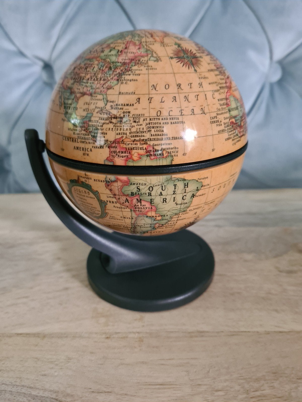 Decoratieve Wereldbol globe  Vintage jaren 60, Gebruikt, Kunststof, Verzenden, Draaibaar
