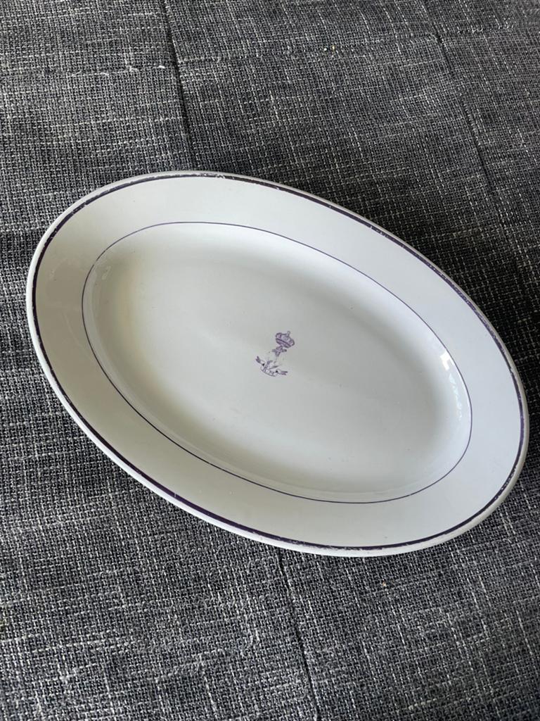 Serveerschaal porselein met embleem Koninklijke Marine 42cm, Ophalen