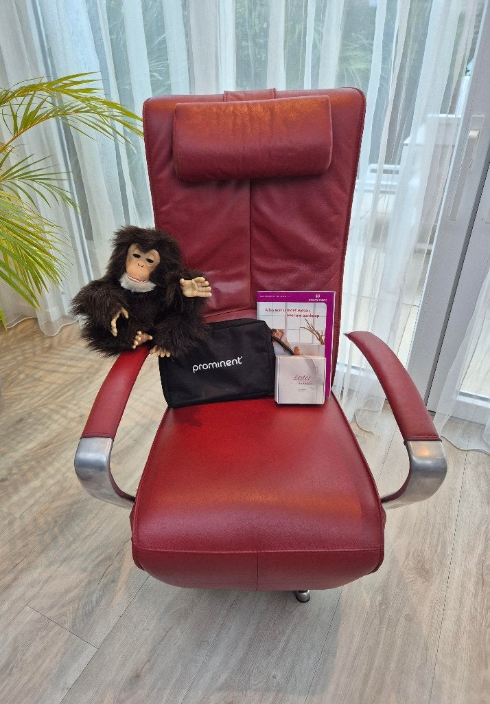 Prominent Relax Fauteuil Leer Draaibaar Accu, Ophalen, Gebruikt, Minder dan 75 cm, Leer