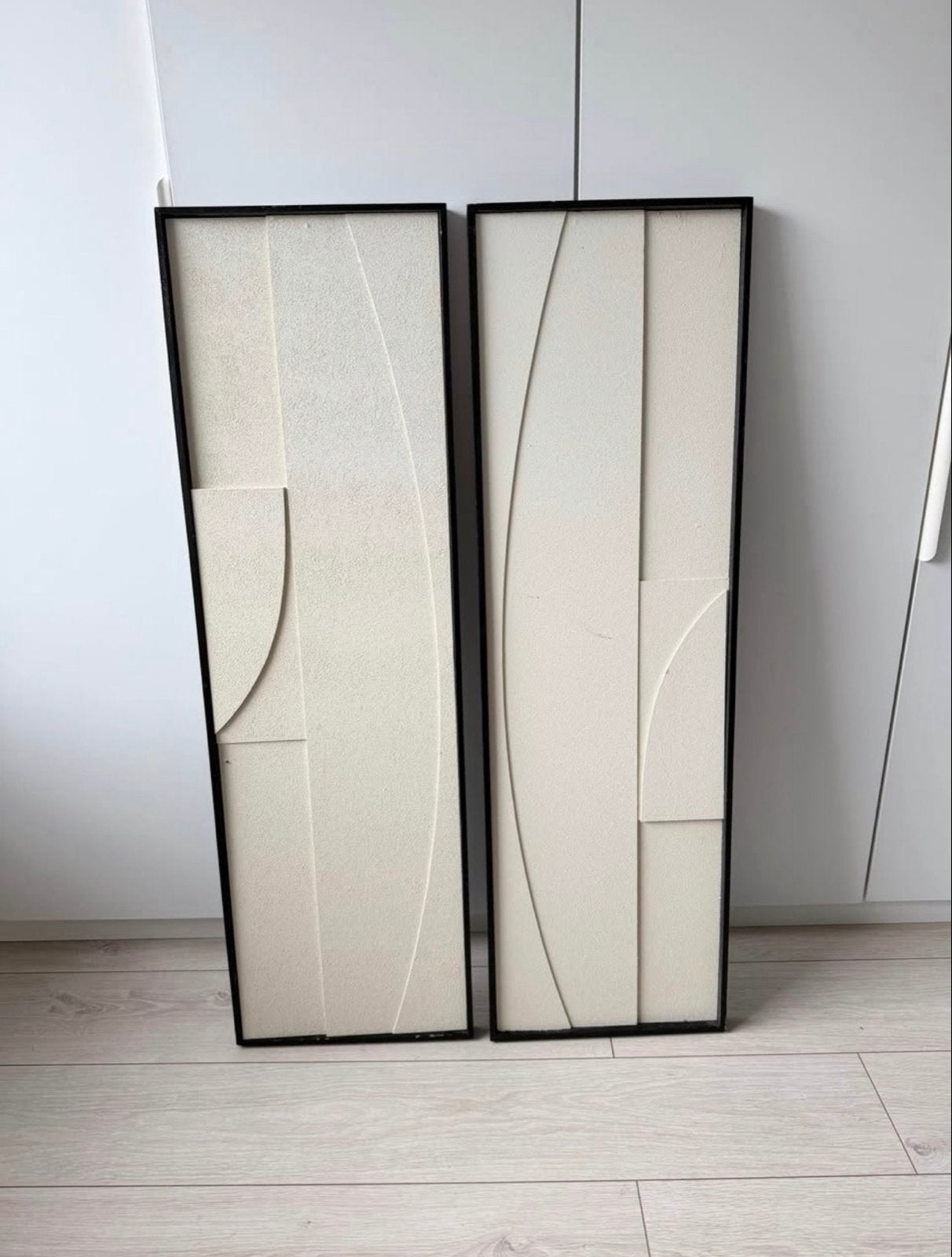 Set van 2 moderne wandpanelen, Huis en Inrichting, 115 cm, Gebruikt, 35 cm, Hout
