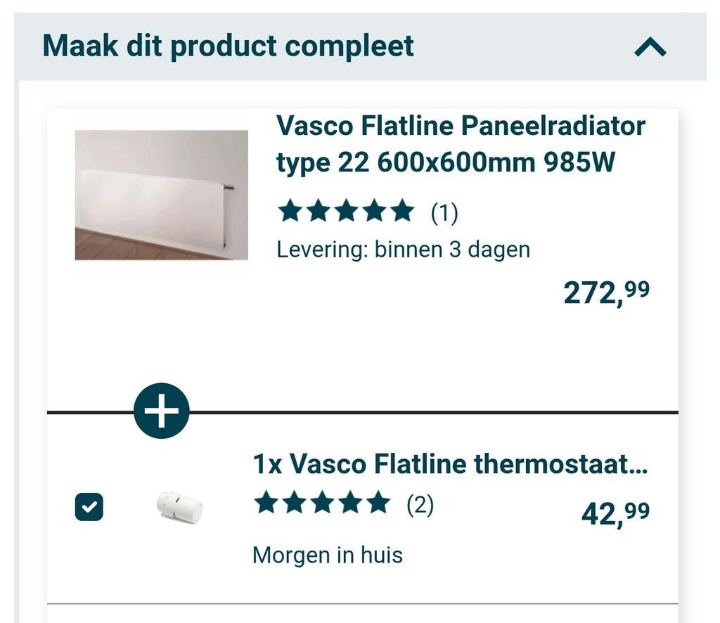 Vasco Flatline Paneelradiator Type 22 600x600 985W wit, Doe-het-zelf en Verbouw, Verwarming en Radiatoren, Ophalen of Verzenden