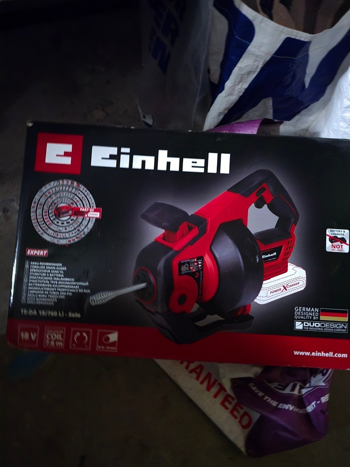 Nieuwe Einhell TE-DA 18/760 Li accu rioolontstopper, Ophalen, Nieuw, Minder dan 600 watt, 30 tot 70 mm