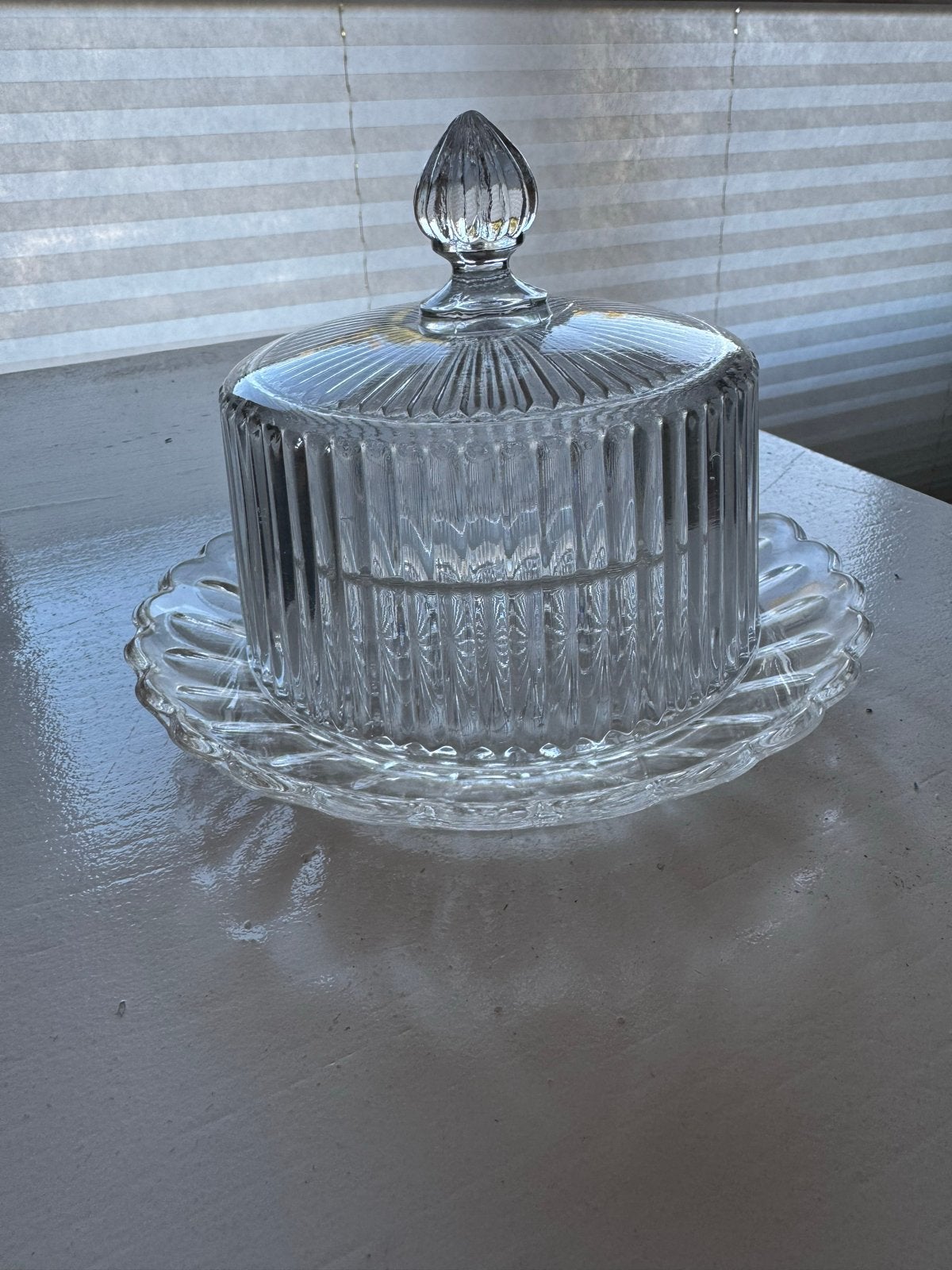 Glazen schotel met deksel - 20 cm - Gaaf, Antiek en Kunst, Ophalen of Verzenden