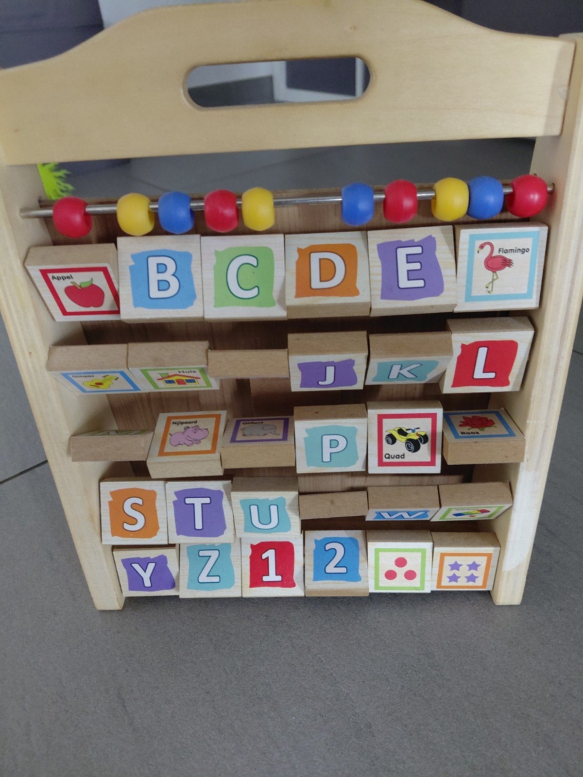 Houten Educatief Speelgoed: Klok, Letters & Cijfers, Ophalen of Verzenden, Gebruikt, Taal en Lezen