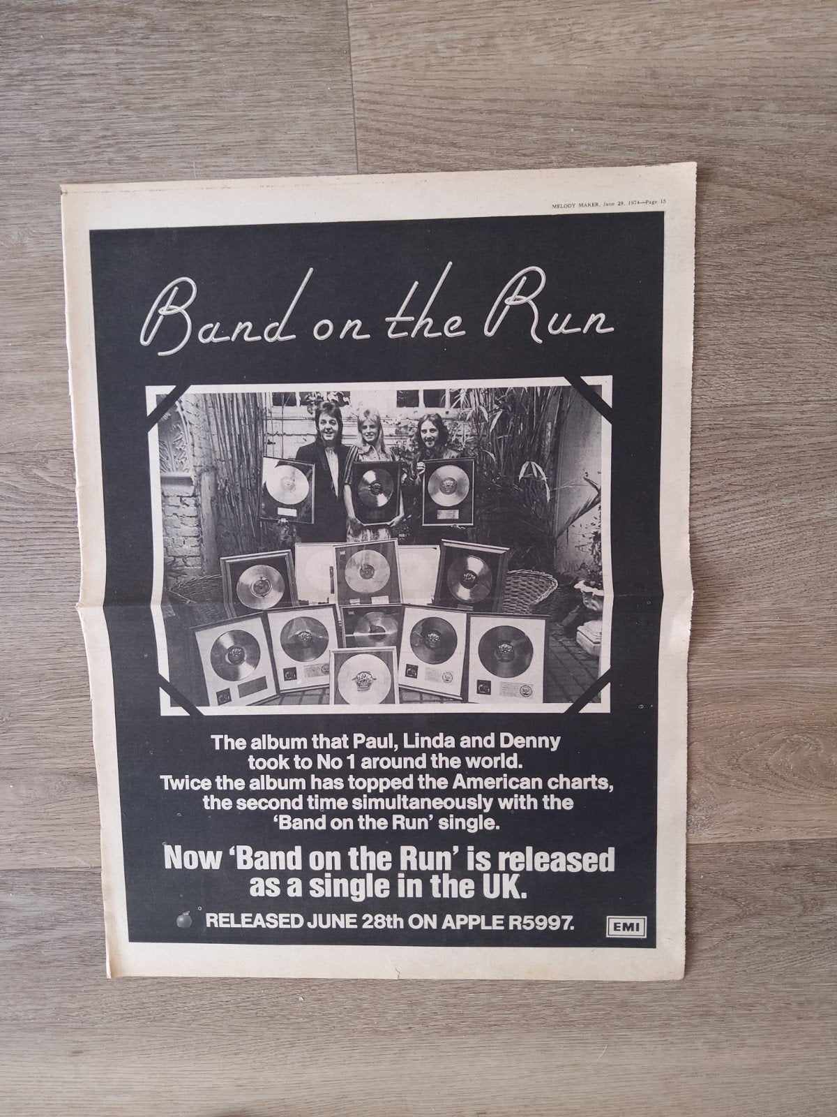 Paul McCartney and Wings; Band on the run  Promo, Ophalen of Verzenden, Zo goed als nieuw, A1 t/m A3, Muziek