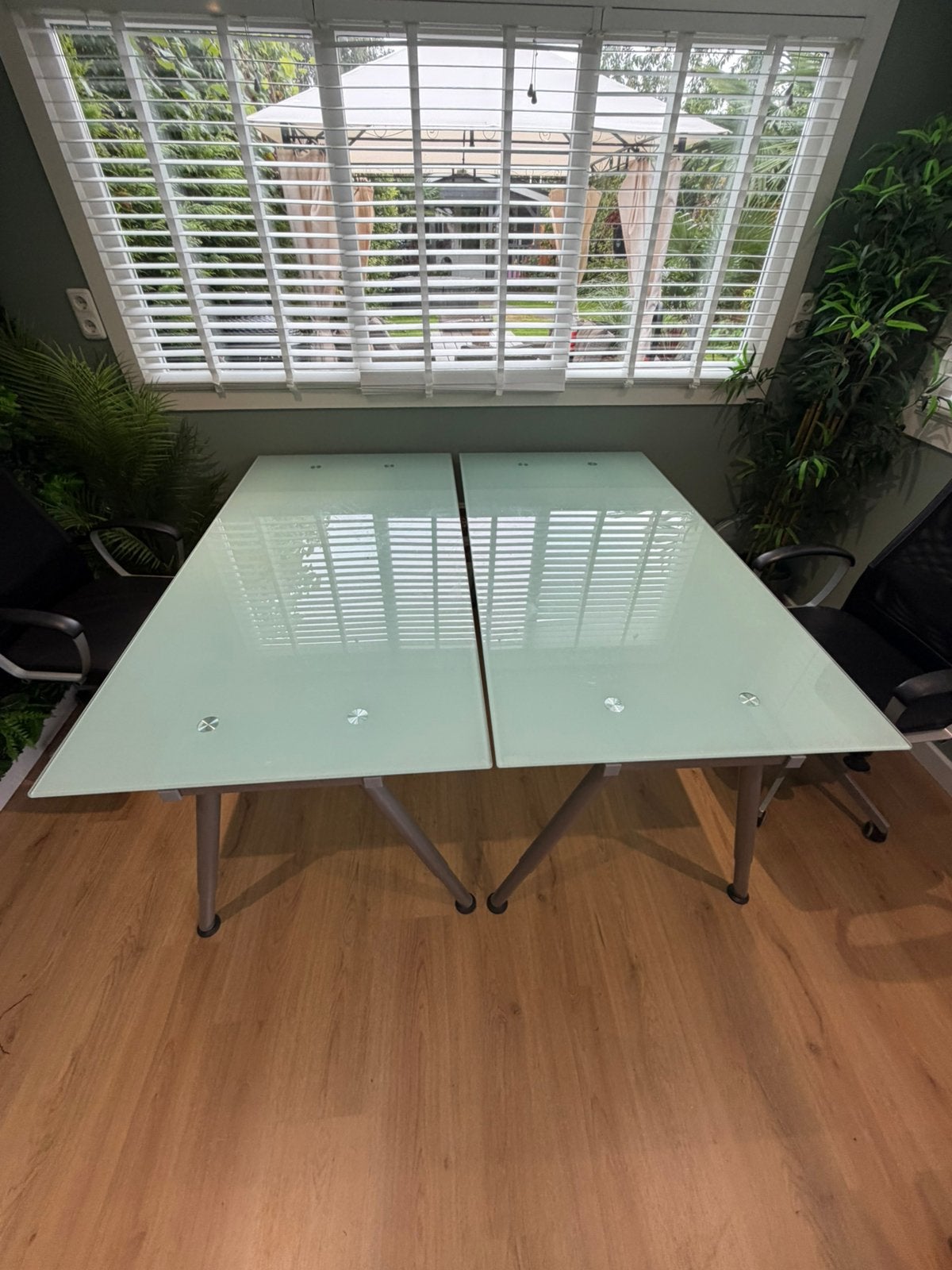 Kantoor bureau glas 2x, Huis en Inrichting, Ophalen, Gebruikt
