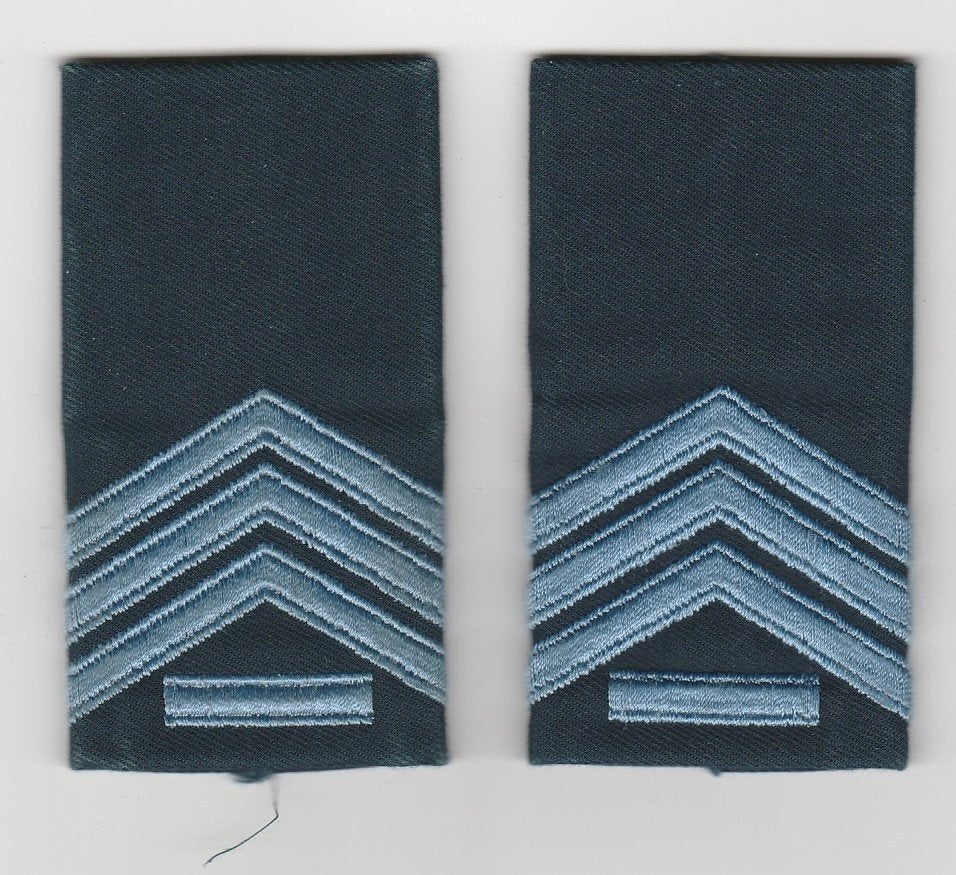 Set rang Sergeant 1e kl KLu, Kon Luchtmacht (donkerblauw), Verzenden, Luchtmacht, Nederland, Embleem of Badge