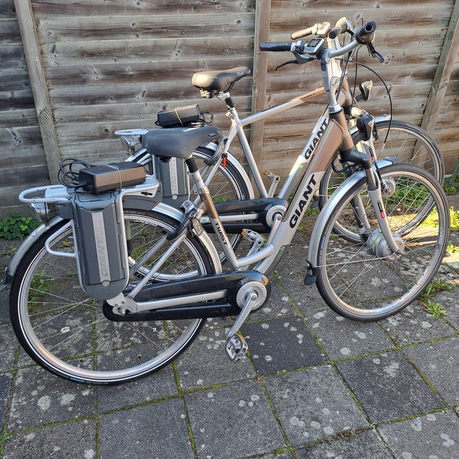 Giant twist go 1 heren maat L en 1 dames maat S, Ophalen, Gebruikt, 30 tot 50 km per accu, Giant