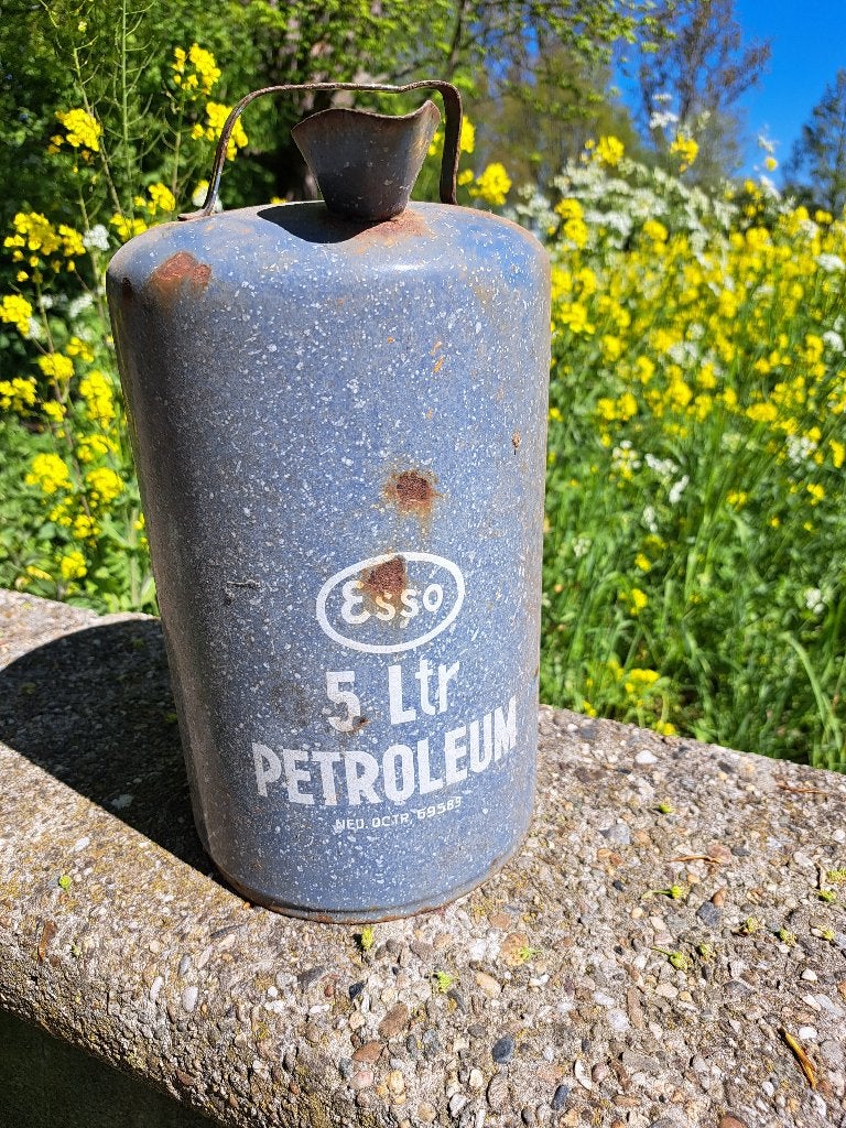 Vintage Esso Emaille Petroleumkan (5 Liter), Ophalen of Verzenden