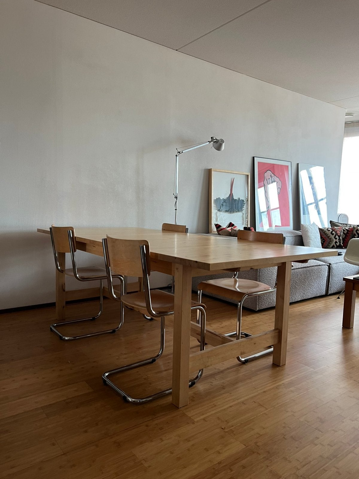Solid wood extendable table Ikea, Ophalen, 200 cm of meer, 50 tot 100 cm, Zo goed als nieuw