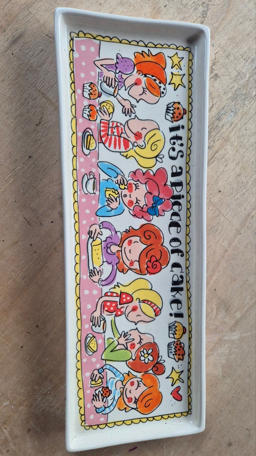 Keramieken Dienblad 'It's a Piece of Cake!' blond amsterdam, Porselein of Keramiek, Ophalen of Verzenden, Zo goed als nieuw, Dienblad