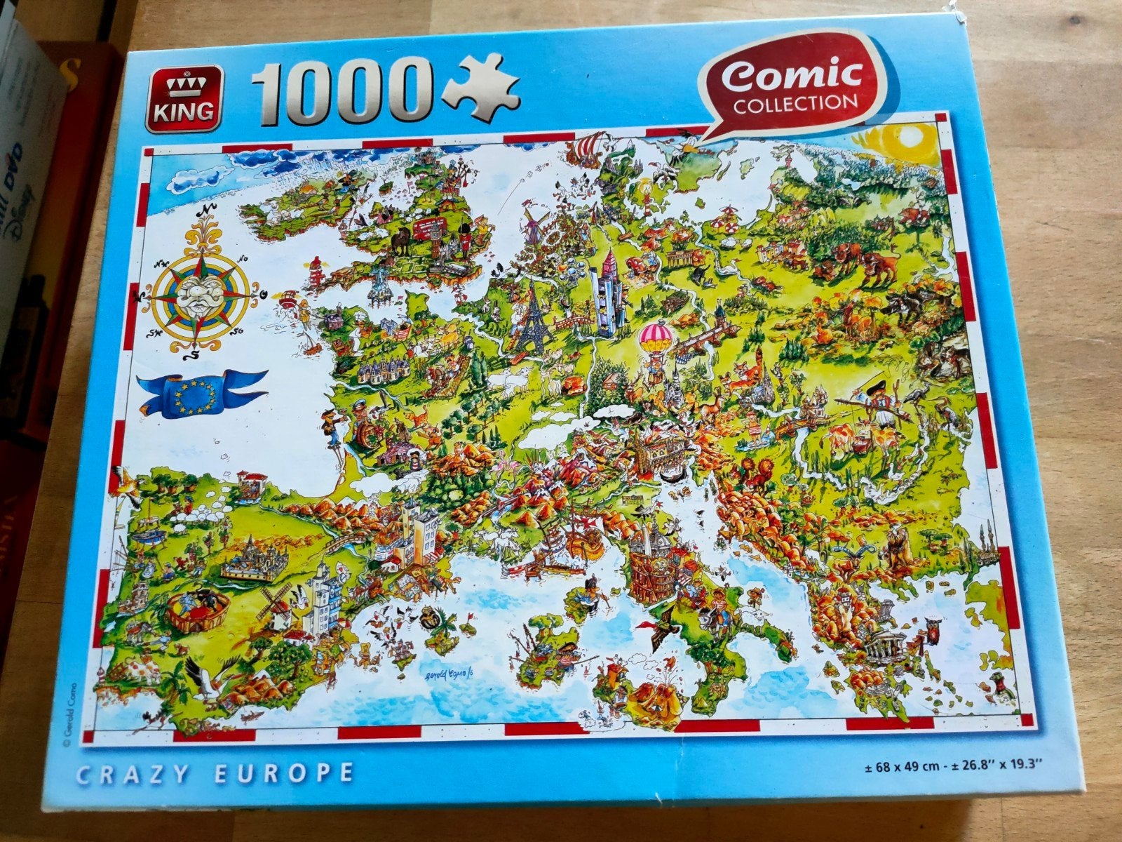 King Crazy Europe Legpuzzel 1000 stukjes, Ophalen, 500 t/m 1500 stukjes, Gebruikt, Legpuzzel