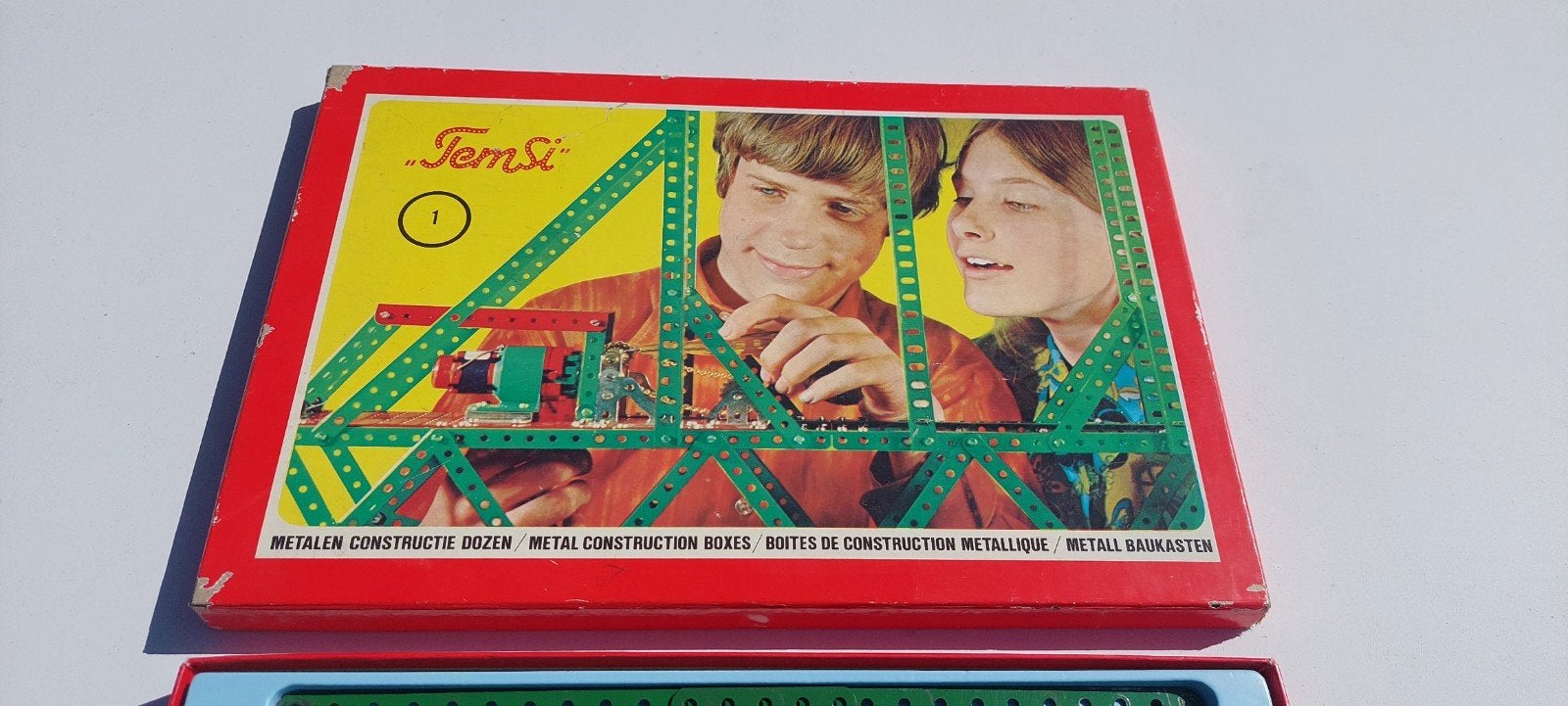 Vintage Temsi (Nederlandse Mecano) Metalen Constructie Doos, Ophalen of Verzenden