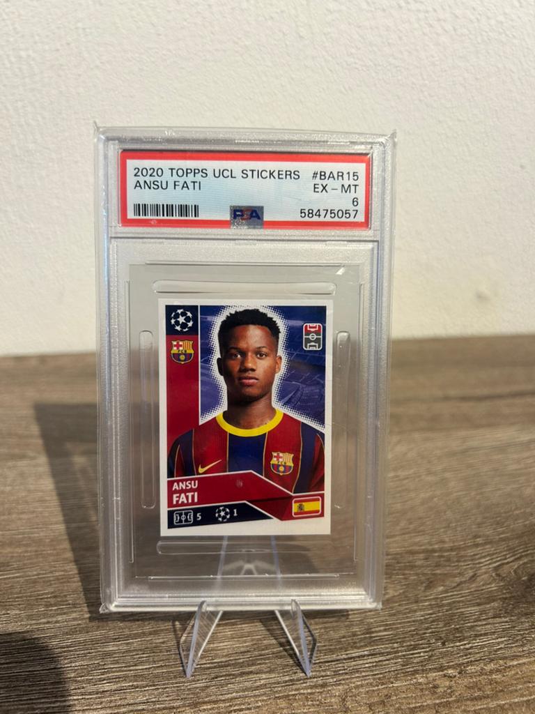 Ansu Fati 2020-21 Topps UCL Stickers #BAR15 PSA 6 Rookie, Hobby en Vrije tijd, Stickers en Plaatjes, Ophalen of Verzenden, Zo goed als nieuw