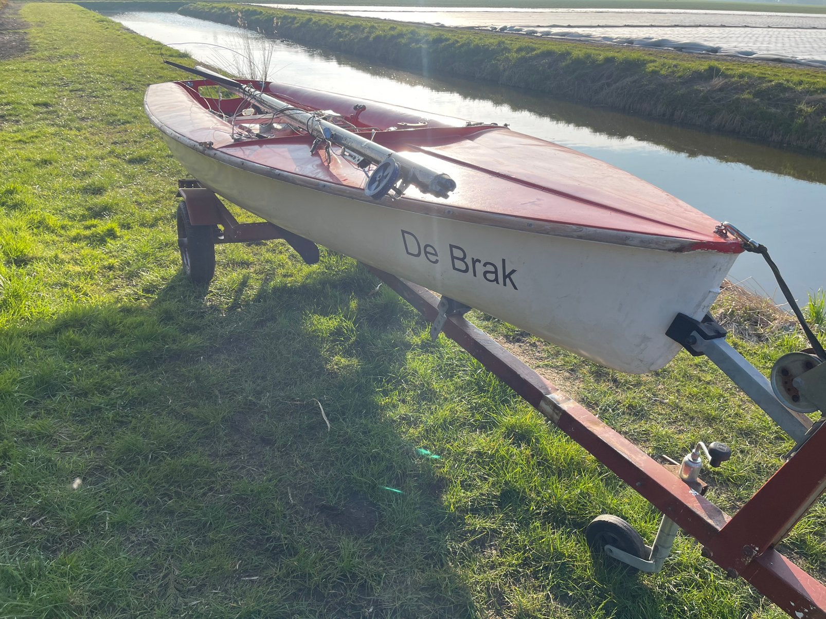 Stallingstrailer boottrailer boot trailer met 470 zeilboot, Ophalen, Gebruikt, Minder dan 6 meter, Met rollen