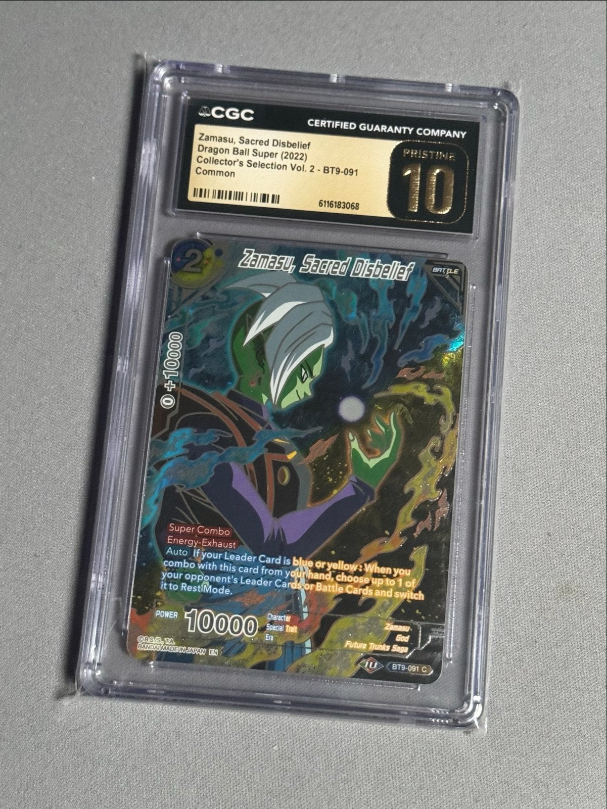 DBS Zamasu, Sacred Disbelief - Alt Art foil CSV2 - CGC 10, Ophalen of Verzenden, Nieuw, Losse kaart, Foil