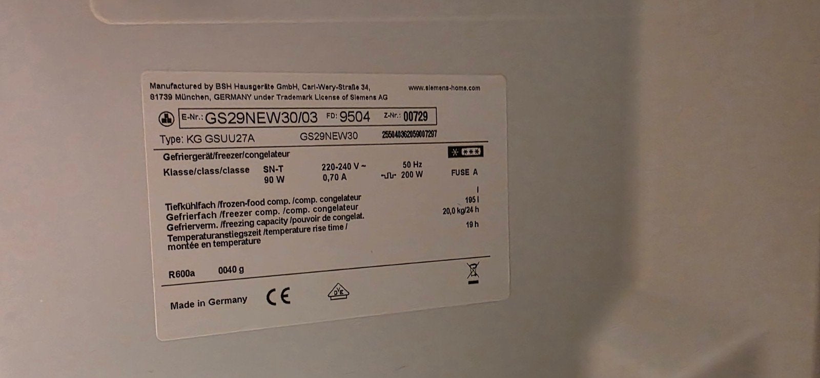 Foto 17 van Siemens Vrieskast - Vrijstaand met NoFrost