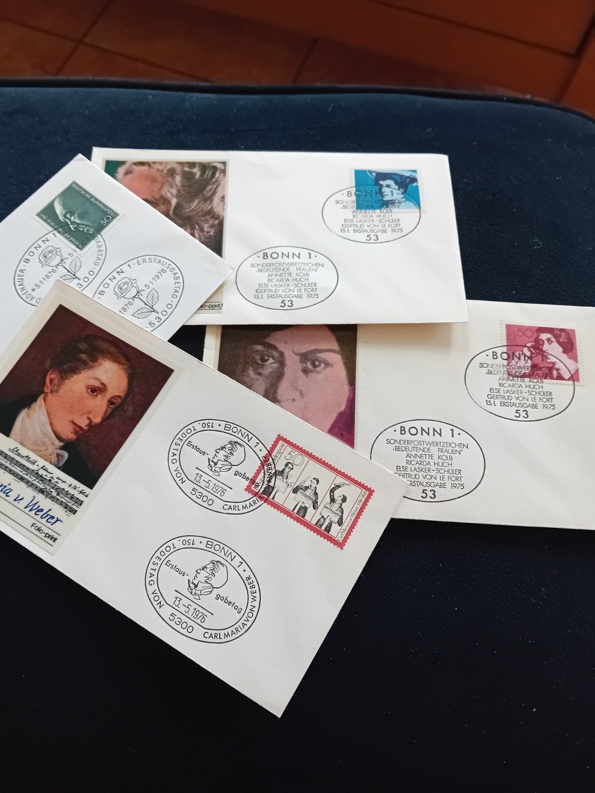 4 Duitse eerstedag enveloppen., Ophalen of Verzenden, Nederland
