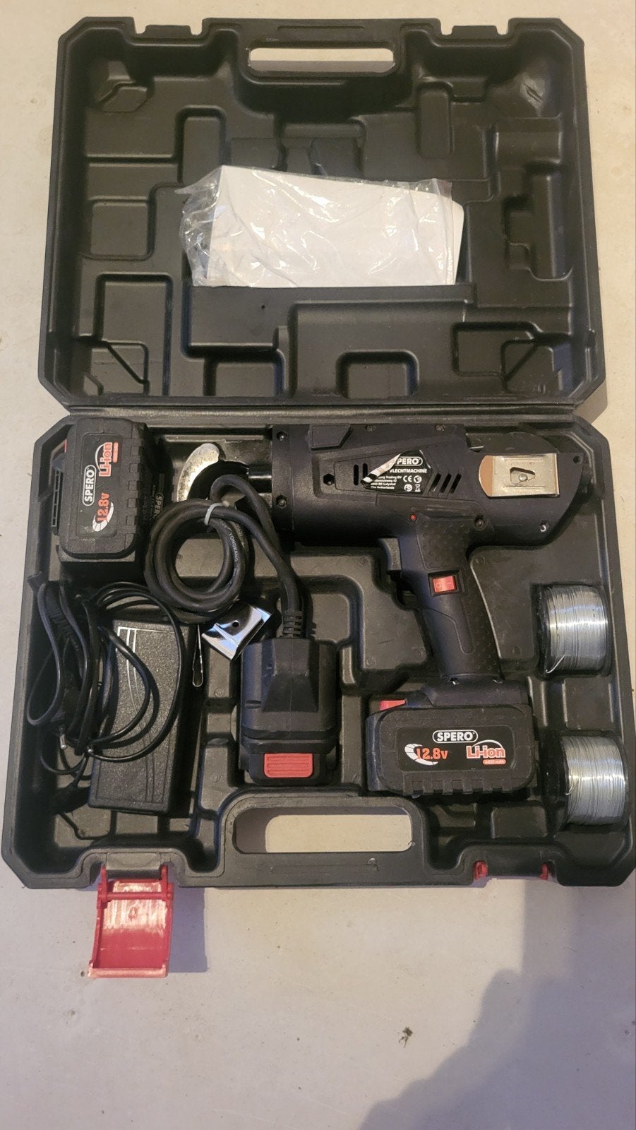Spero SPVM01 Vlechtmachine met 2 accu's en oplader, Doe-het-zelf en Verbouw, Ophalen of Verzenden, Gebruikt