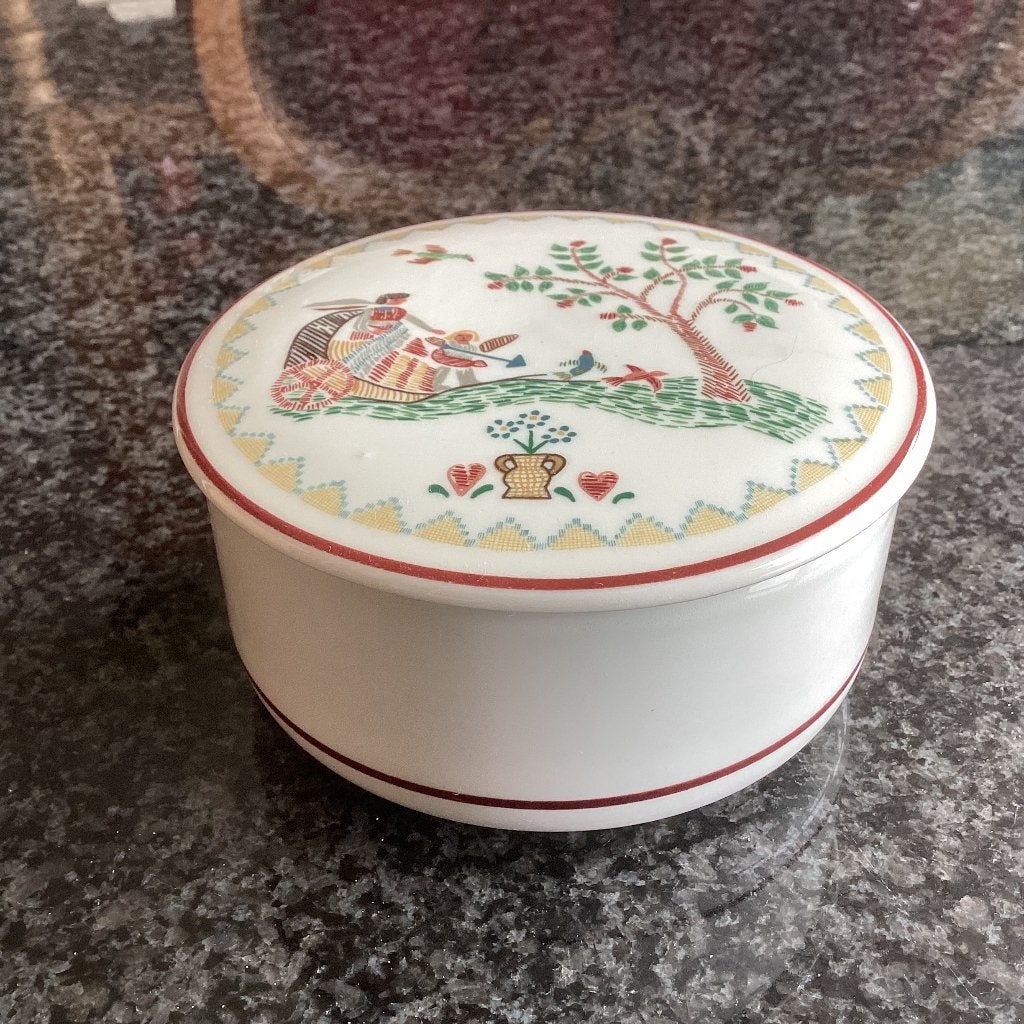 Dekseldoos, Villeroy, Boch, American Sampler, vintage, Antiek en Kunst, Antiek | Porselein, Ophalen