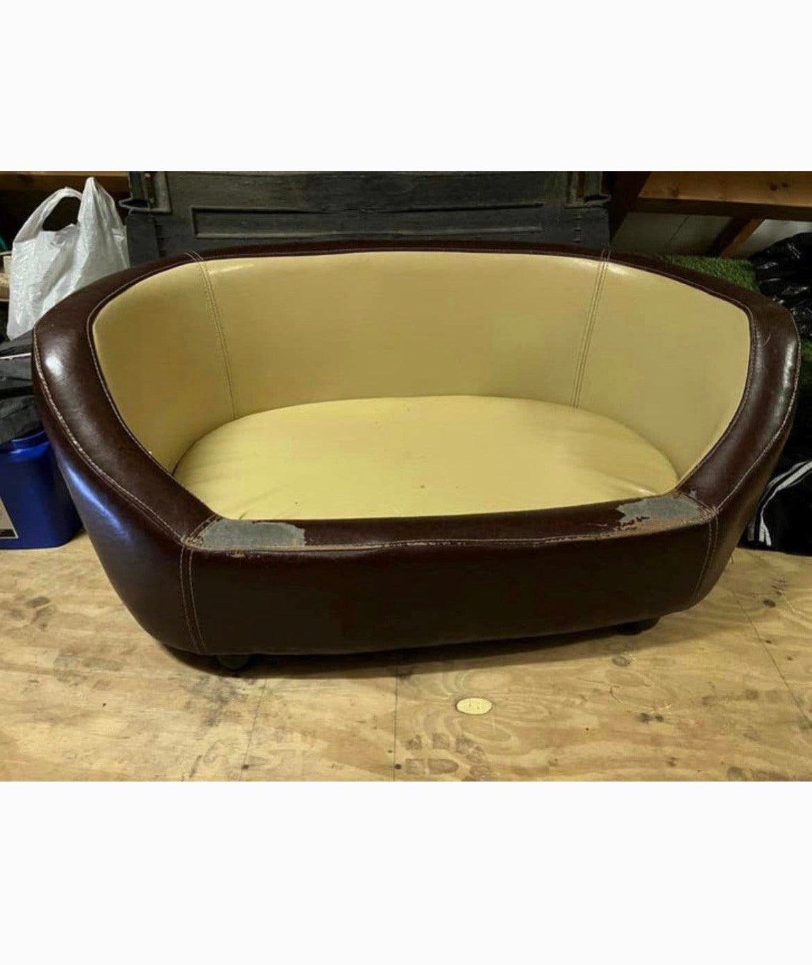 Dogbed honden mand oxford I leer chestnut/bruin Large, Dieren en Toebehoren, Hondenmanden, Ophalen, Zo goed als nieuw, Leer