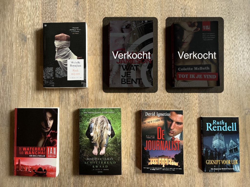 5 thrillers voor €4, Boeken, Ophalen of Verzenden, Gelezen, Diverse auteurs