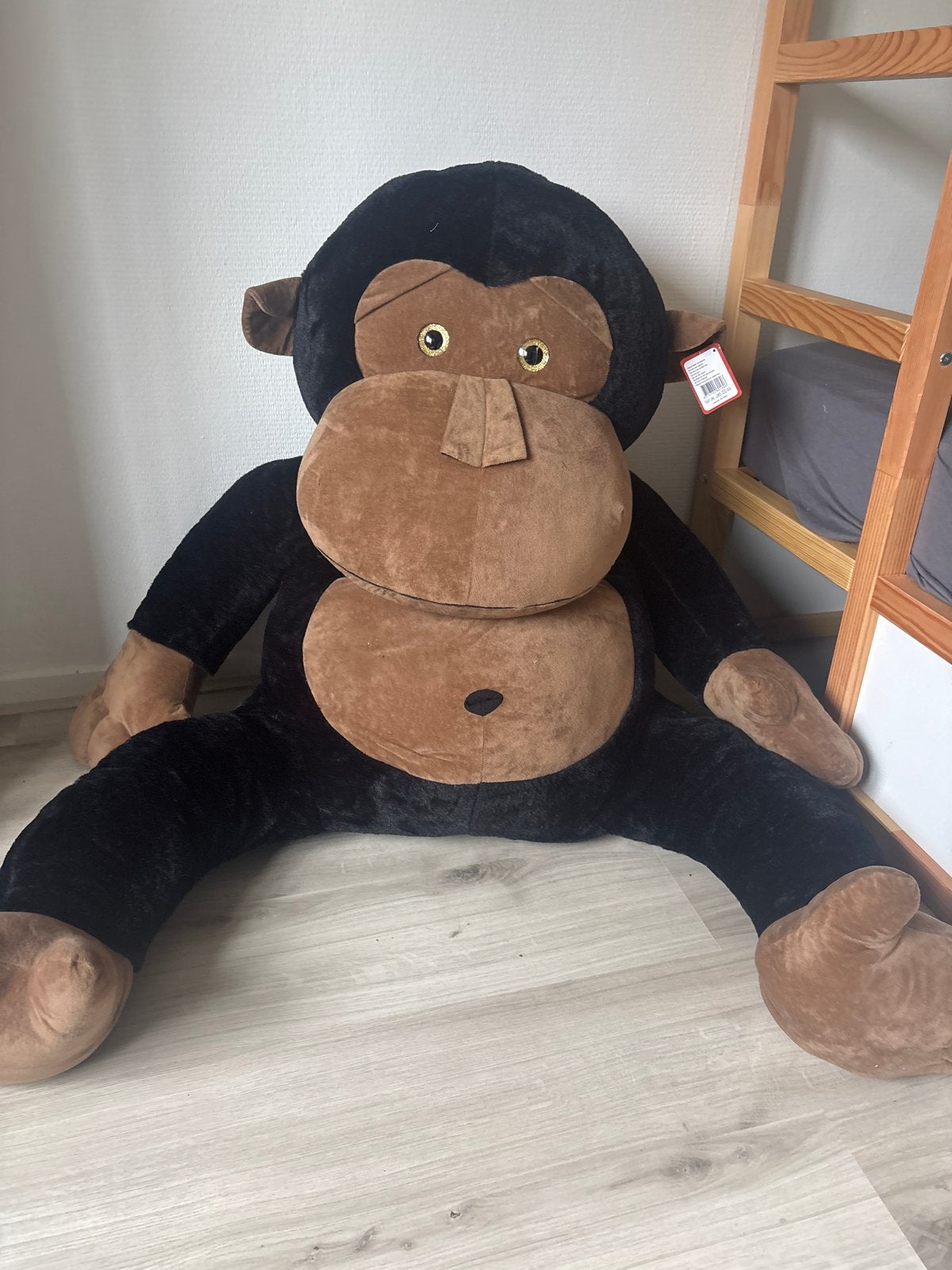 Grote knuffel aap - Bijna 1 meter hoog, Kinderen en Baby's, Ophalen, Zwart, Zo goed als nieuw, Wasbaar