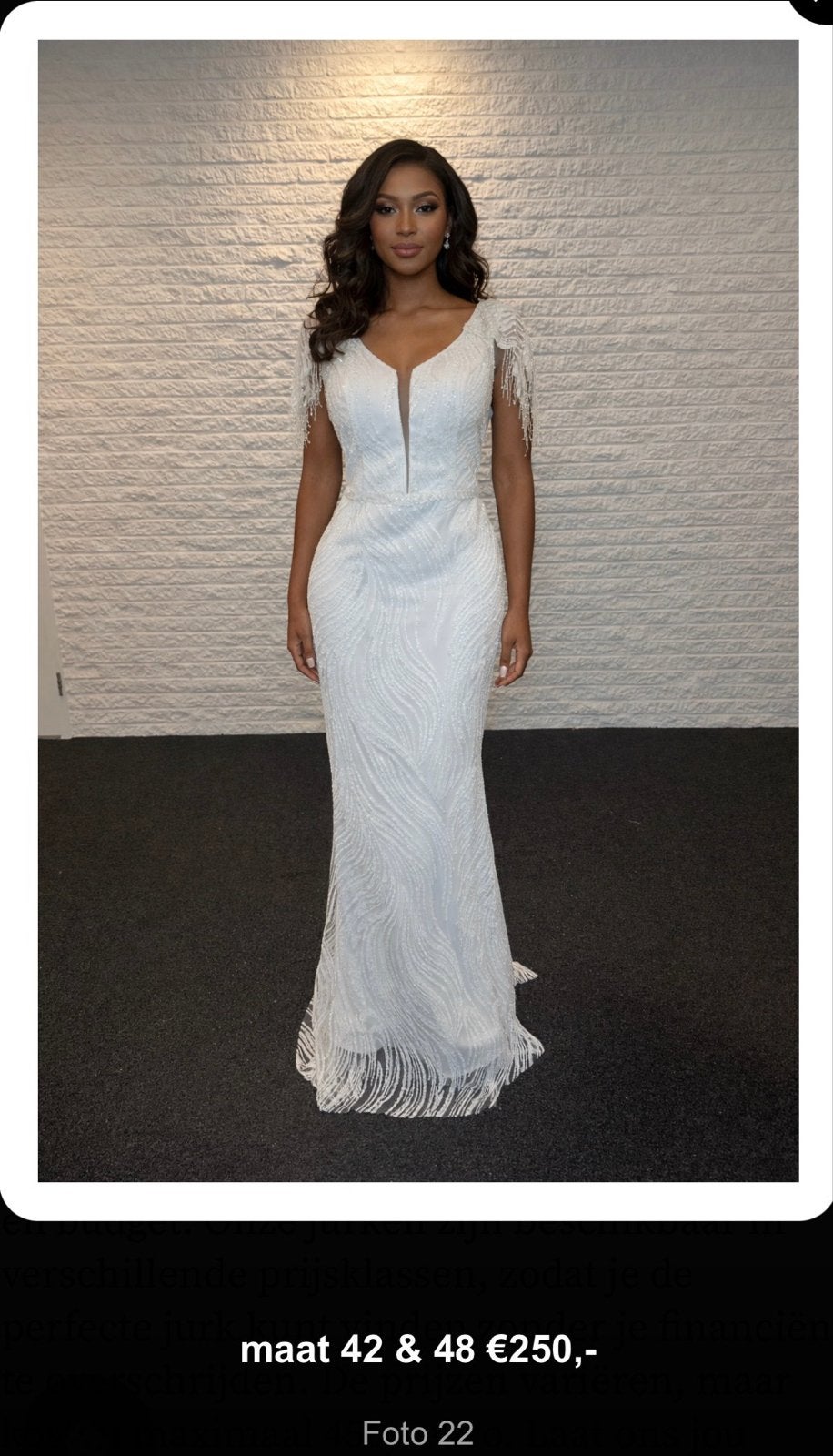 Elegante Witte Avondjurk, Kleding | Dames, Ophalen, Wit, Maat 42/44 (L), Nieuw