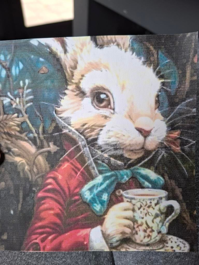 Diamond Painting Konijn met Thee - Compleet Pakket 50x50cm, Nieuw, Meerkleurig, Ophalen of Verzenden, Kunststof