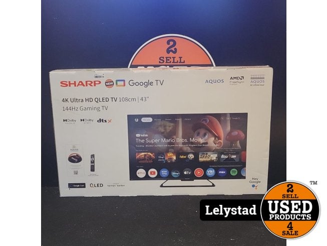 Sharp 43GR8265 43inch 4K UH Qled 144Hz Smart Google TV Nieuw, Audio, Tv en Foto, Televisies, Sharp, Nieuw, https://global.sharp/contact/