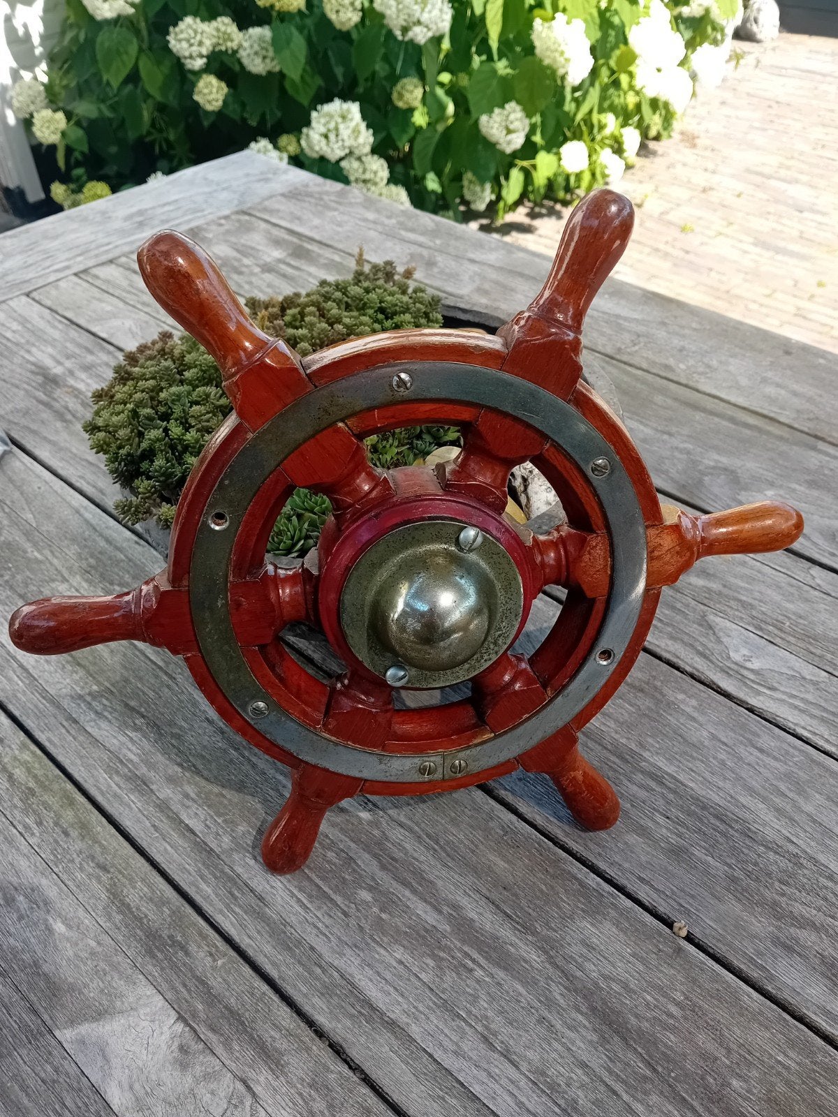 Het roer om! Houten roer boot leuk voor je bootje /ecoratie, Watersport en Boten, Ophalen of Verzenden