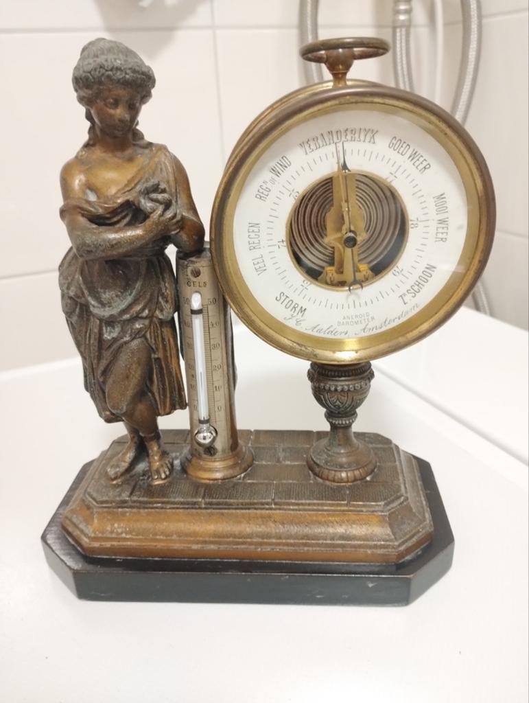Antiek Grand Tour Desk barometer en thermometer Amsterdam, Ophalen of Verzenden, Gebruikt