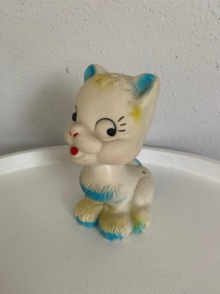 Vintage Rubbertoys Italië Piep Speeltje Kat Jaren '60, Antiek en Kunst, Antiek | Speelgoed, Ophalen of Verzenden