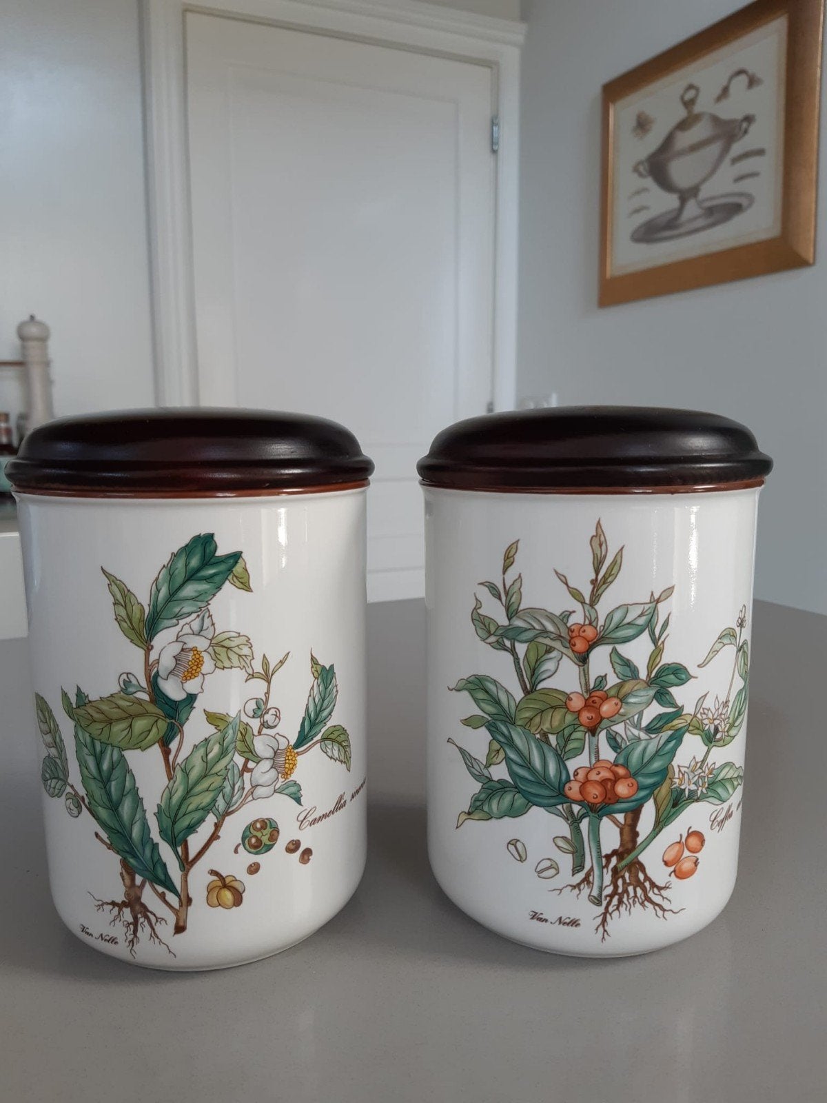 2 Voorraadpotten Villeroy en Boch Botanica uitgave Van Nelle, Overige typen, Ophalen of Verzenden, Zo goed als nieuw, Overige stijlen