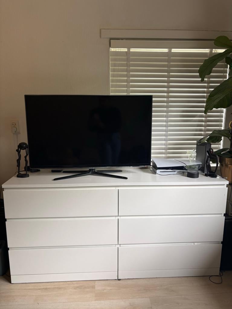 Ikea Malm ladekast wit - Perfect voor kleding of tv-meubel, Ophalen, Gebruikt, 5 laden of meer, 150 tot 200 cm