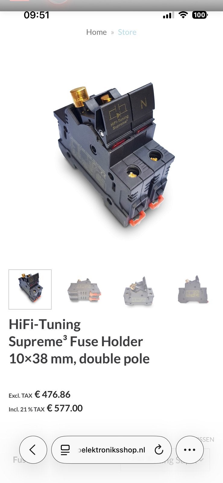 Foto 2 van HiFi-Tuning Supreme³ Fuse Holder voor een audiogroep
