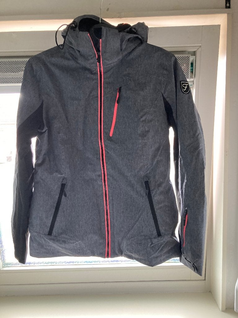 Dames Ski jas, Falcon, Ophalen, Zo goed als nieuw, Maat 38/40 (M), Grijs