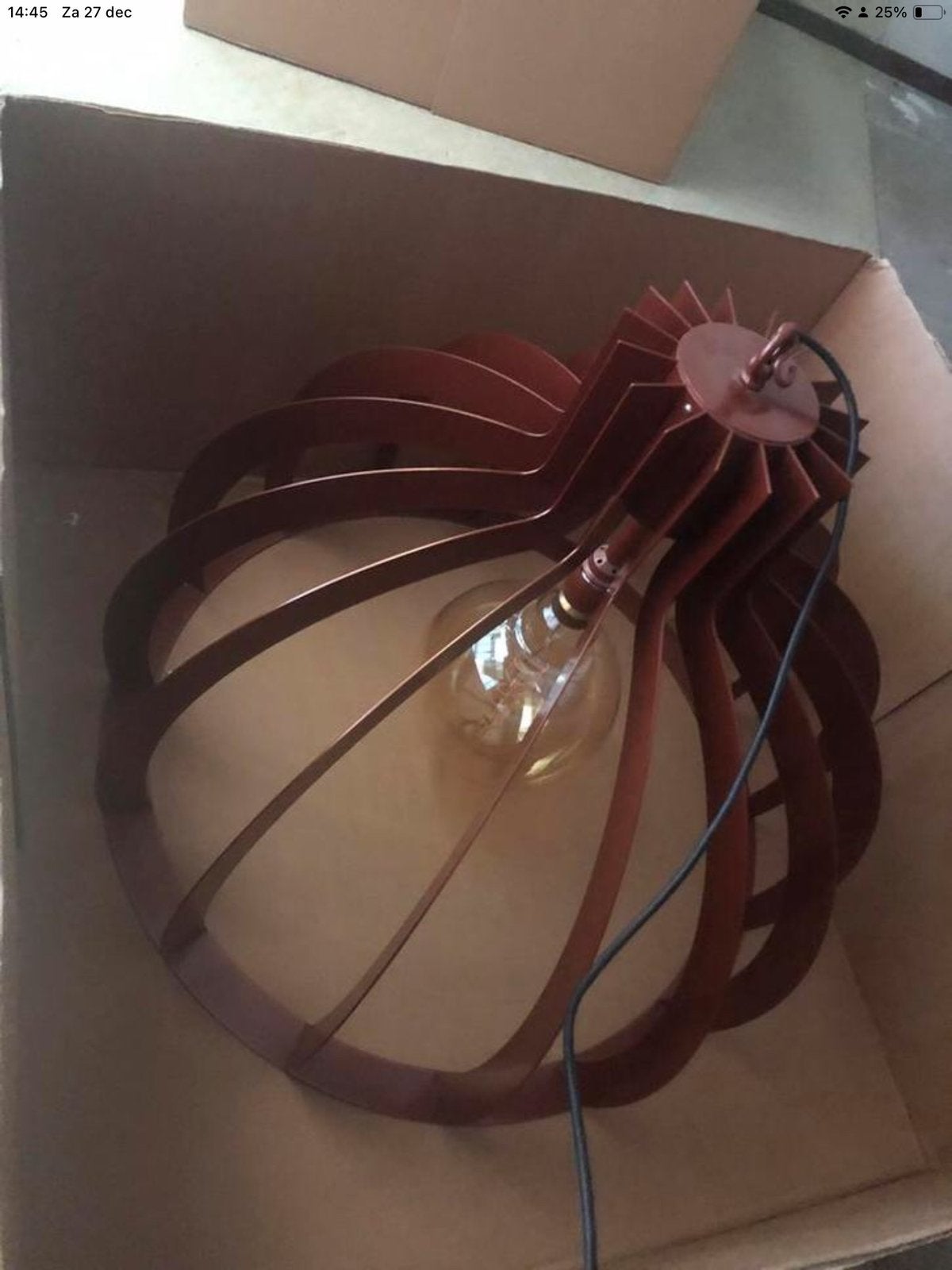 Dijkos Catania Ztahl hanglamp kleurstelling rood/bruin., Ophalen, Zo goed als nieuw, Overige materialen