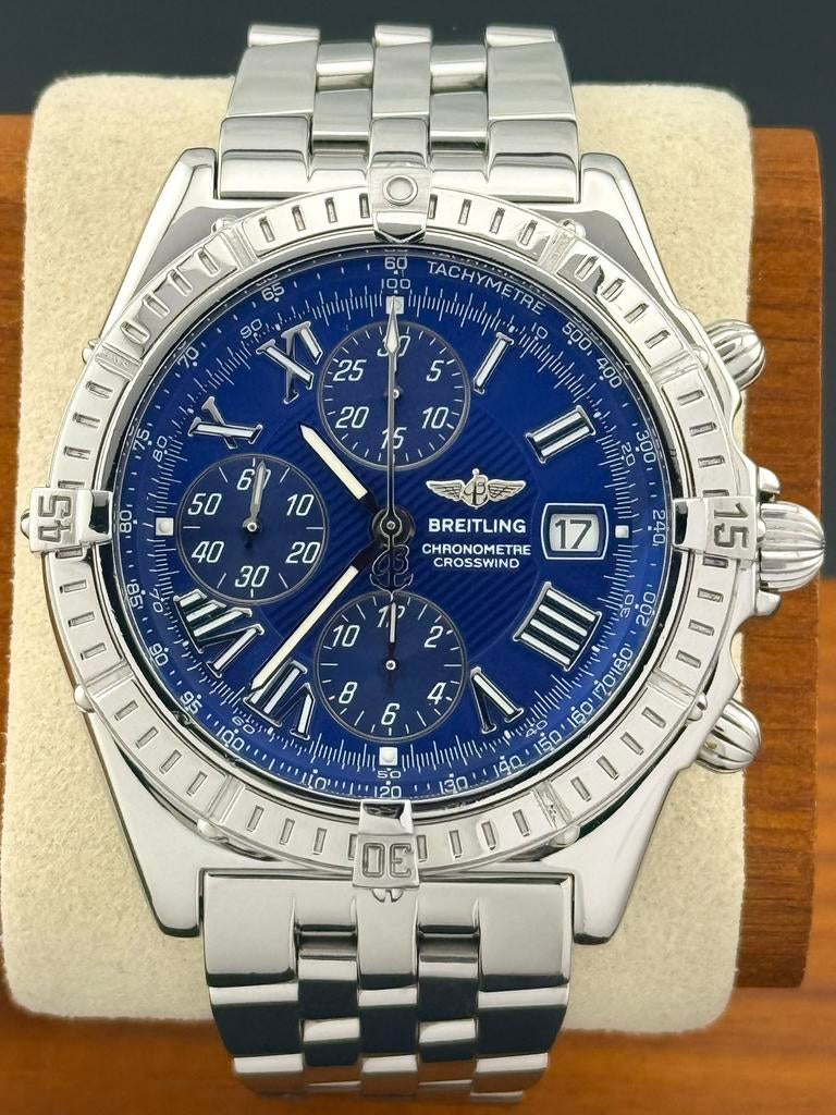 Breitling Crosswind 43 A13355 Blauw, Ophalen of Verzenden, Zo goed als nieuw, Staal, Breitling