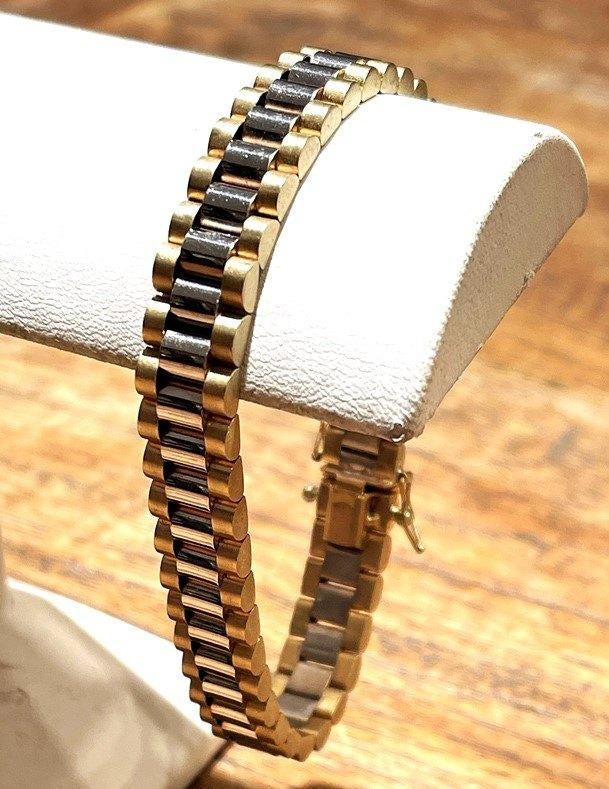Massief Gouden Armband President Rolexschakel 14 KRT, Sieraden, Tassen en Uiterlijk, Armbanden, Ophalen of Verzenden, Zo goed als nieuw