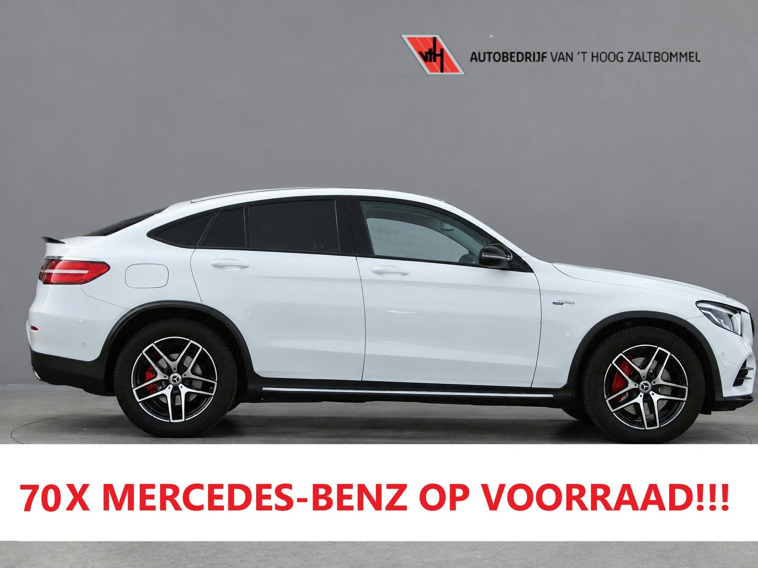 Mercedes-Benz GLC Coupé 250 AUT9 4MATIC AMG LINE NIGHT PAKK, Auto's, Automaat, Gebruikt, 4 cilinders, Wit