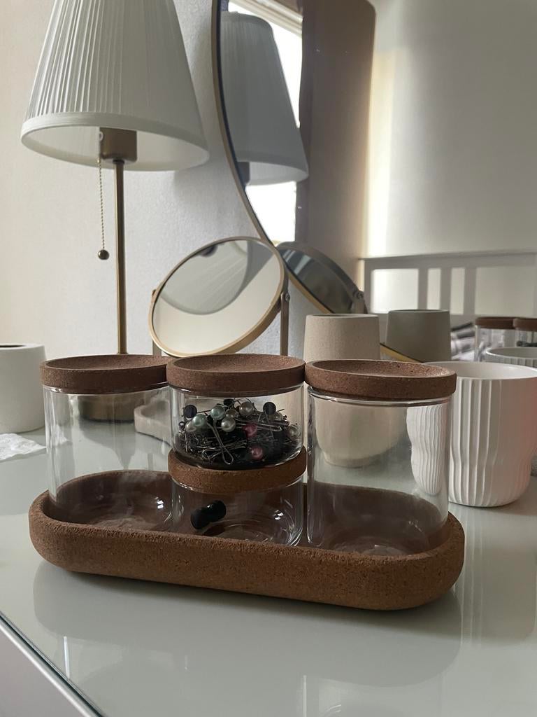 Ikea opbergpotten met deksel, Ophalen, Gebruikt, Bruin, Glas