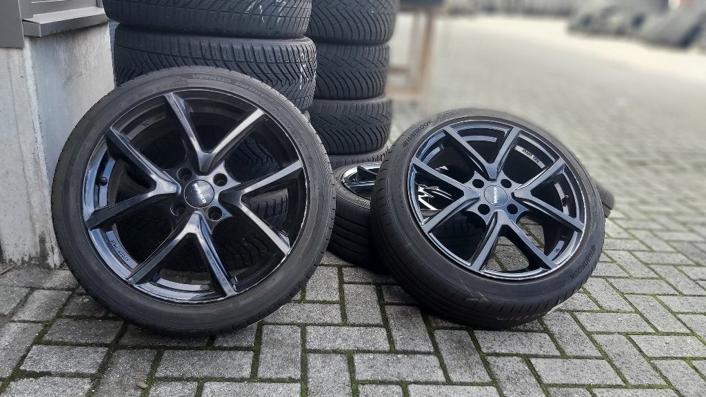 Lichtmetalen velgen met Hankook Ventus Prime3 zomerbanden, Ophalen, Gebruikt, Banden en Velgen, 17 inch