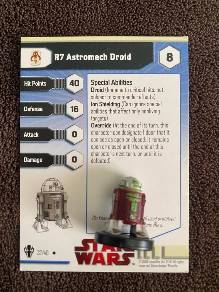 Star wars miniatures R7 Astromech droid, Ophalen of Verzenden, Zo goed als nieuw, Spel