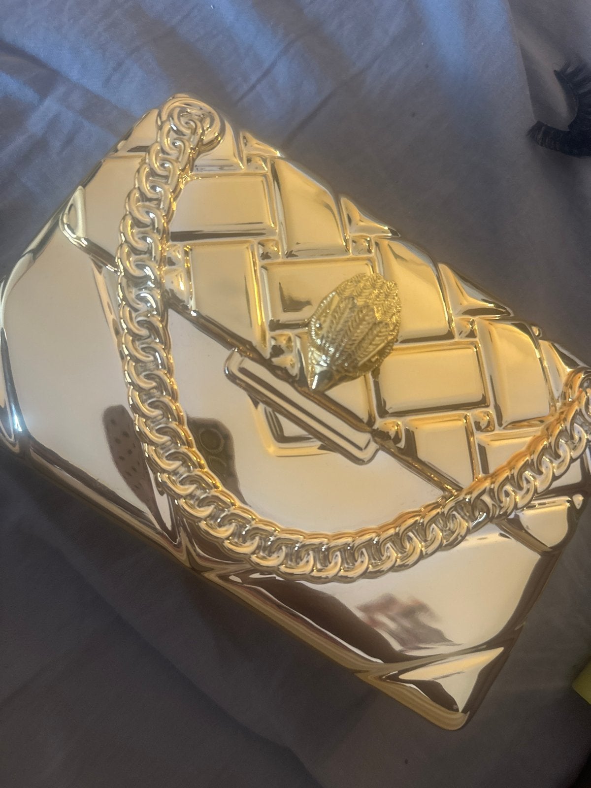 Kurt Geiger London Goudkleurige Avondtasje, Ophalen of Verzenden, Zo goed als nieuw, Overige kleuren, Avondtasje
