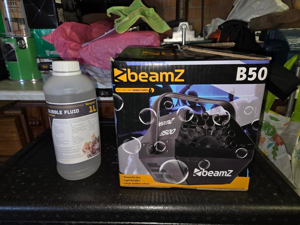 BeamZ B50 Bellenblaasmachine inclusief 1L bubbelvloeistof, Ophalen